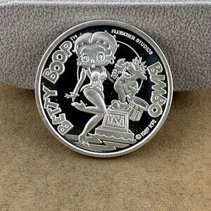 Vintage Betty Boop Proof 1 Ounce .999 Silver Lucky Boop Coin